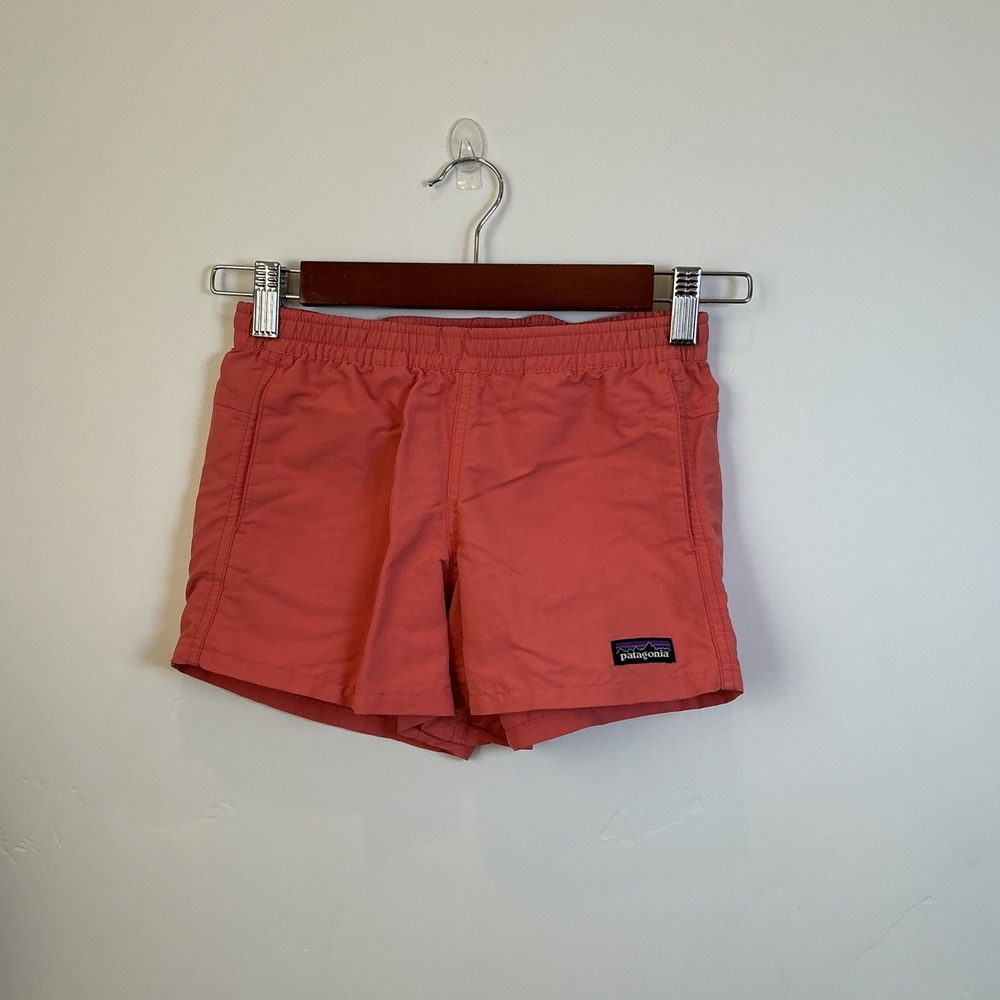 Patagonia Baggies Shorts Coral Pink Elastic Waist Nylon Outdoor Large 12 L